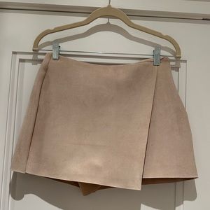 Zara Faux Suede Skort - Beige
